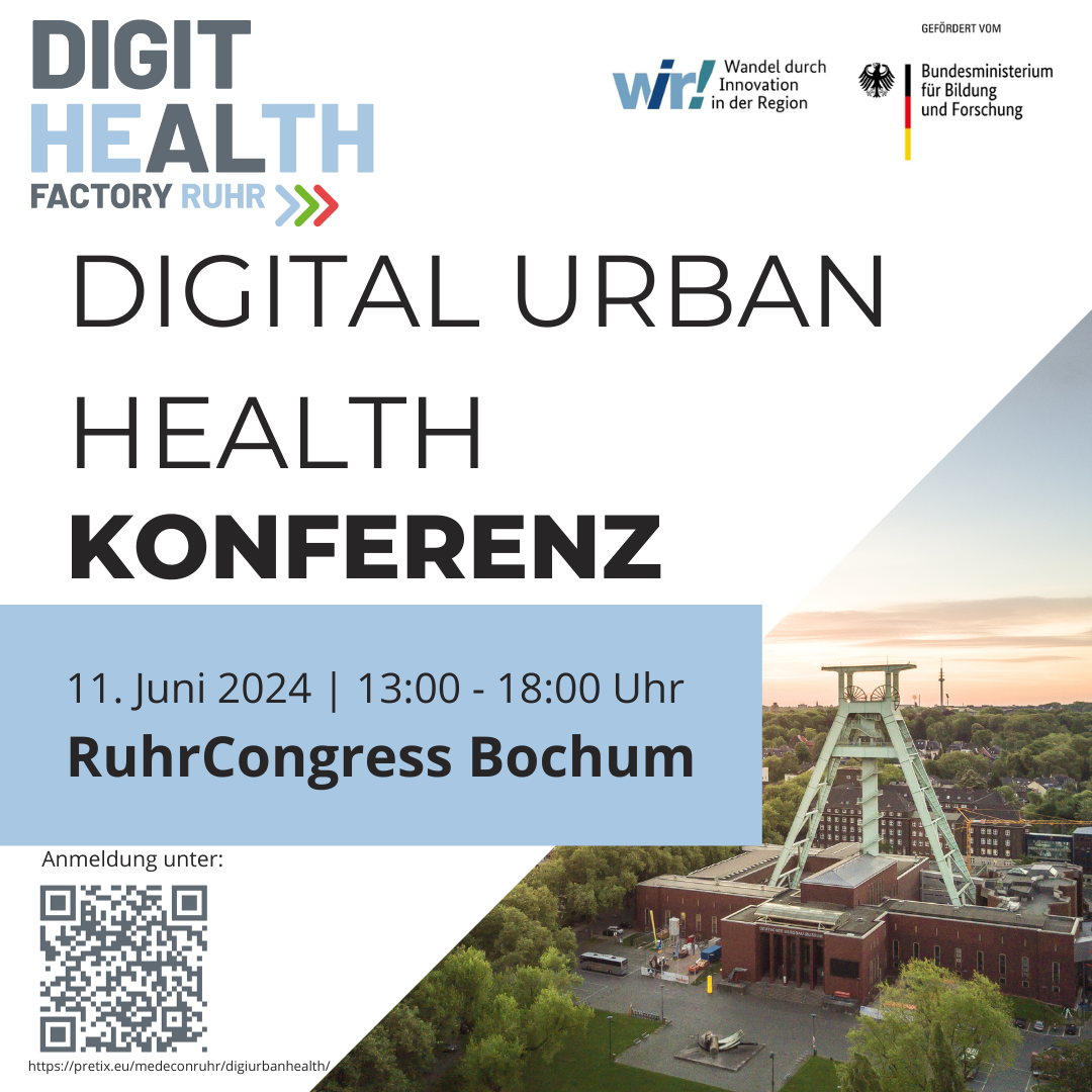 Das Werbeplakat der Digital Health Urban Konferenz am 10. Junior 2024